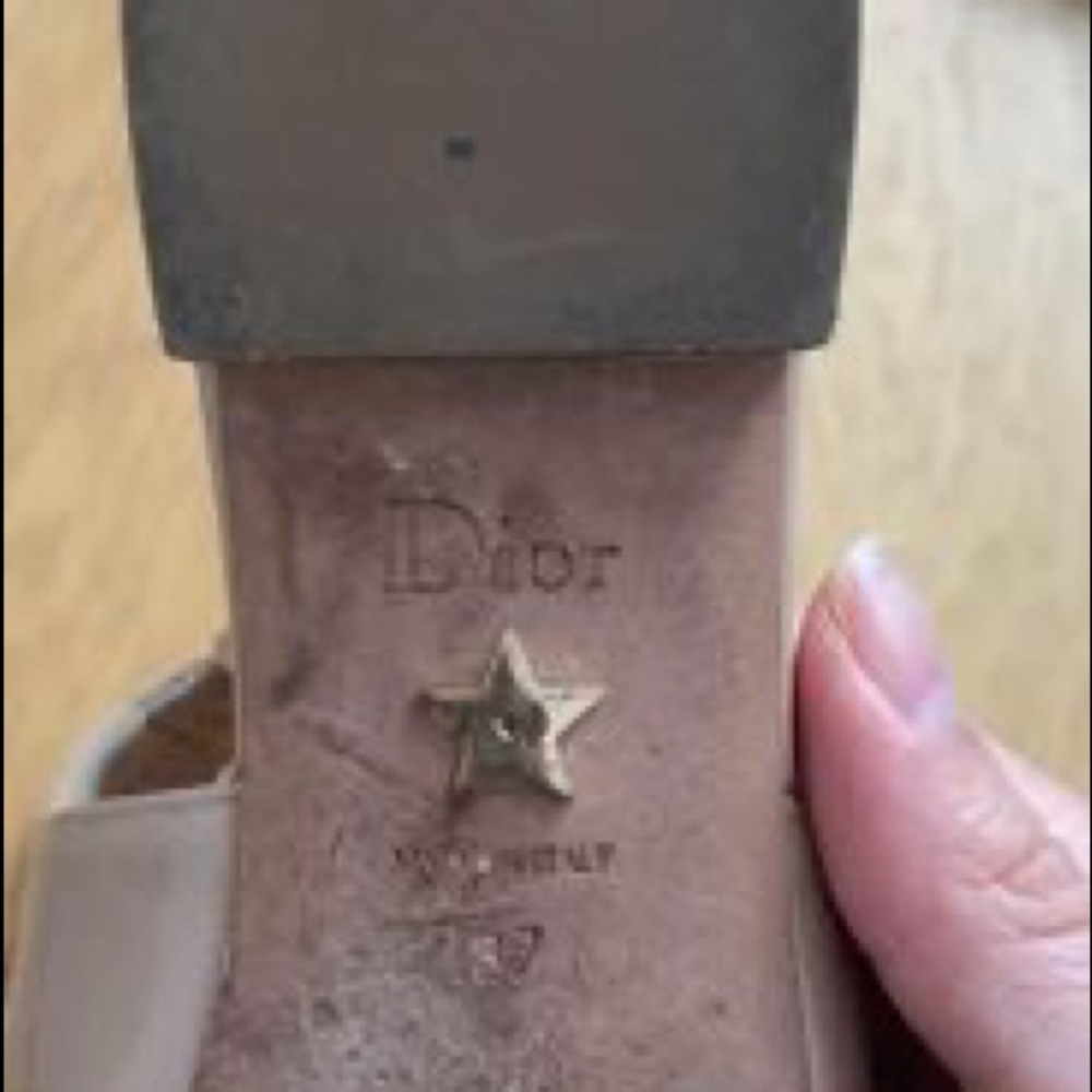 Dior patent leather sling back flats